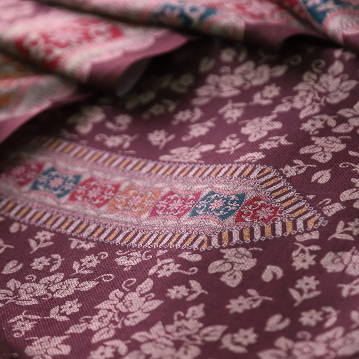 रांझा Choco Brown All Over Digital Kanni Printed Semi Pashmina Winter Set