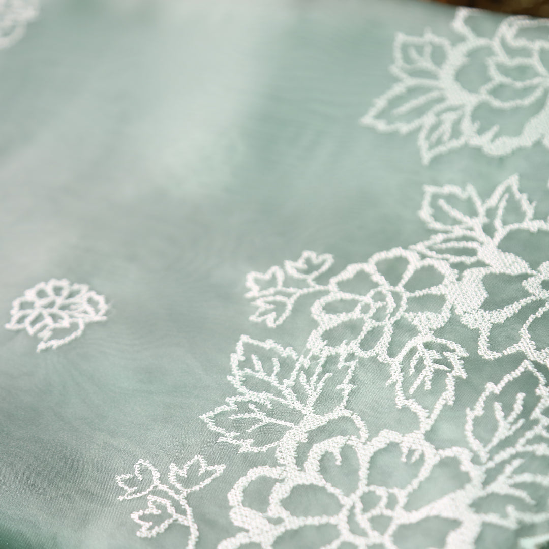 Ragini Castleton Mint Cross-Stitch Hem Work Glass Organza Set