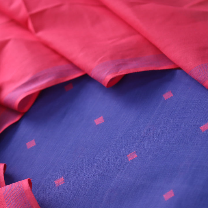 Madhubala Neon Blue All Over Thread Weaved Handloom Cotton Suit Set