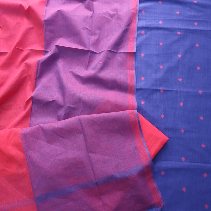 Madhubala Neon Blue All Over Thread Weaved Handloom Cotton Suit Set