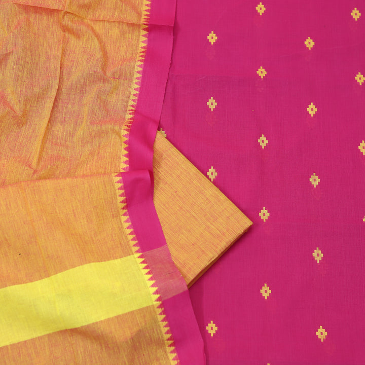 Wamiqa Rani Pink All Over Thread Weaved Work Cotton Suit Set
