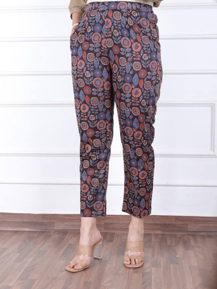 Midnight Black All Over Ajrak Printed Cotton Bottom