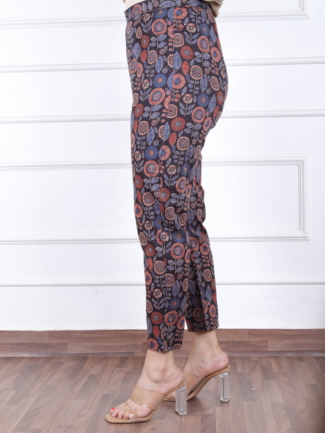 Midnight Black All Over Ajrak Printed Cotton Bottom