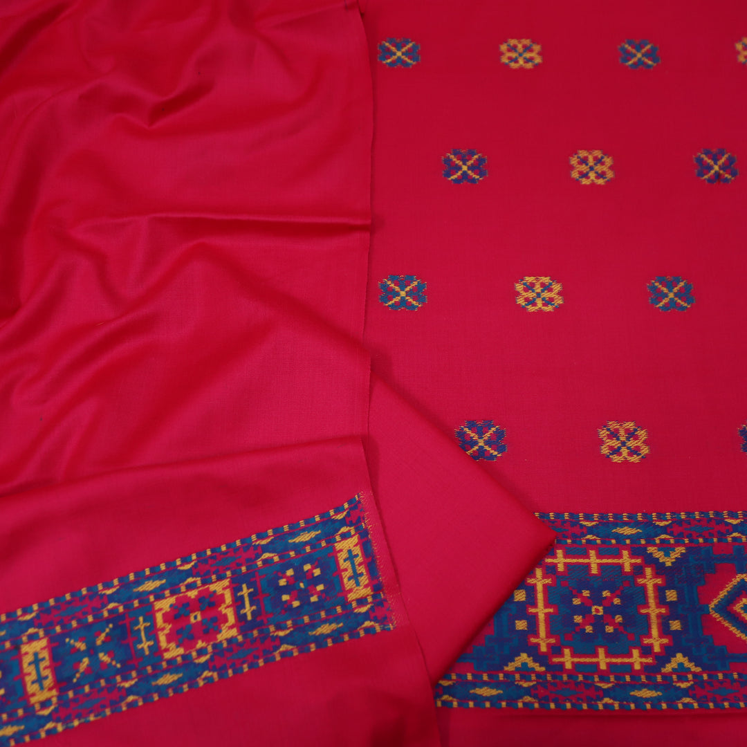 संजीवनी Neon Pink Defined by Thread Weaved Hem Semi Pashmina Winter Set