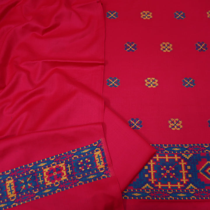 संजीवनी Neon Pink Defined by Thread Weaved Hem Semi Pashmina Winter Set