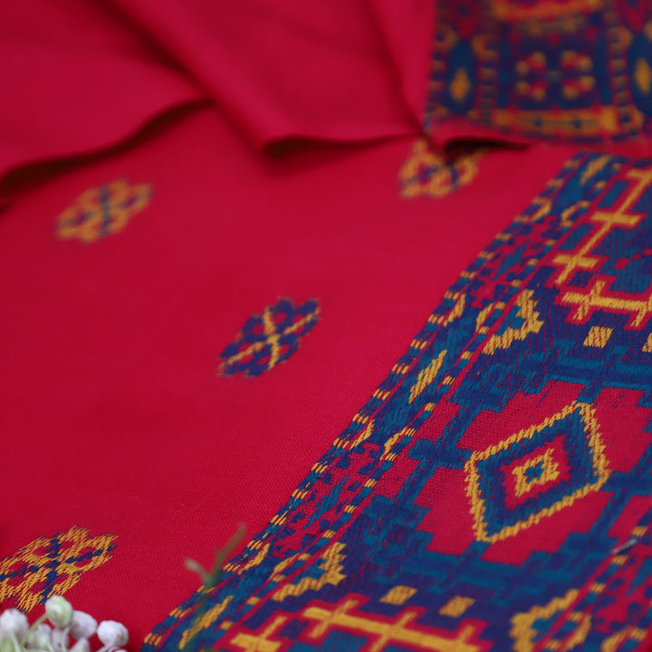 संजीवनी Neon Pink Defined by Thread Weaved Hem Semi Pashmina Winter Set