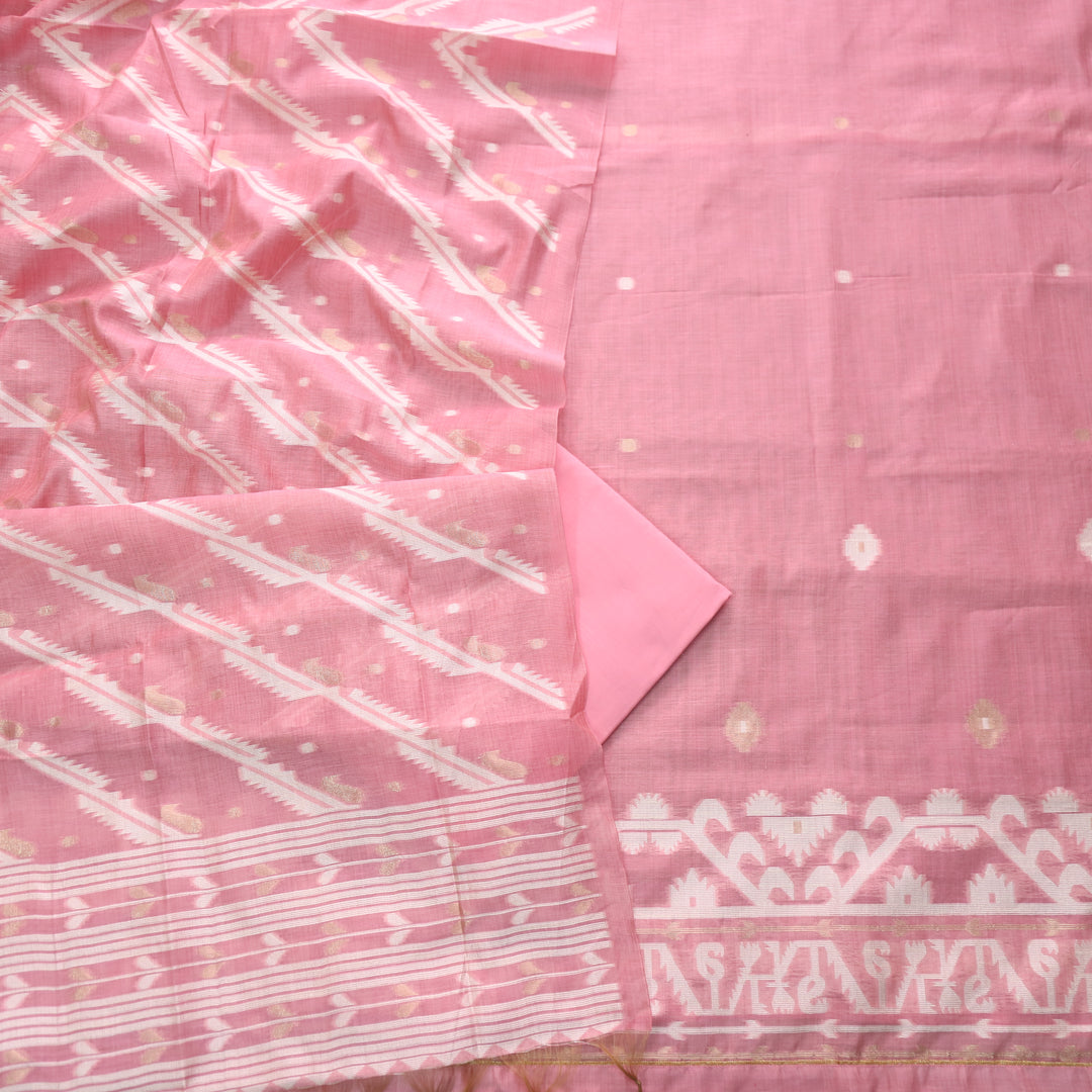Jannat Rose Pink Authentic Jamdani Top and Jamdani Dupatta