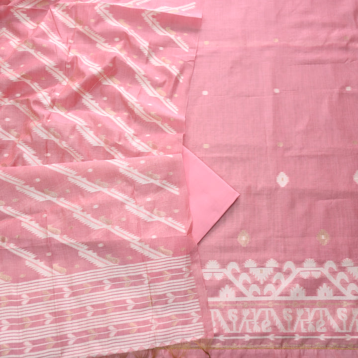 Jannat Rose Pink Authentic Jamdani Top and Jamdani Dupatta