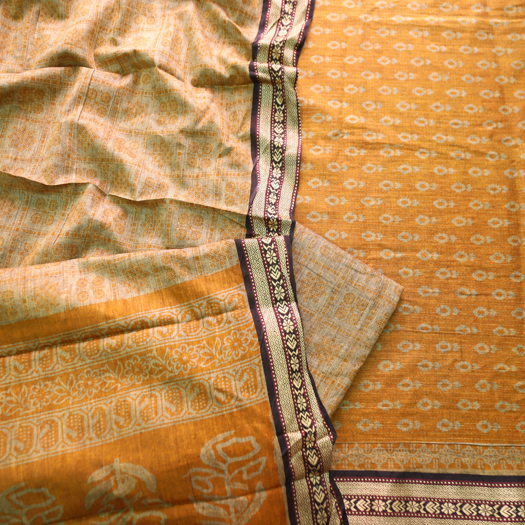 Kranti Dijon Yellow Digital Printed Mangalgiri Hem Work Cotton Set
