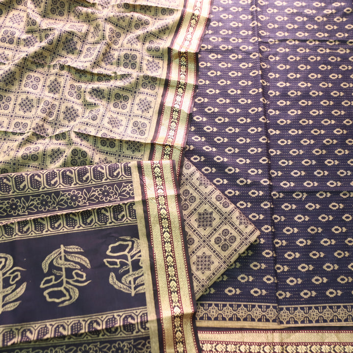 Kranti Ebony Black Digital Printed Mangalgiri Hem Work Cotton Set