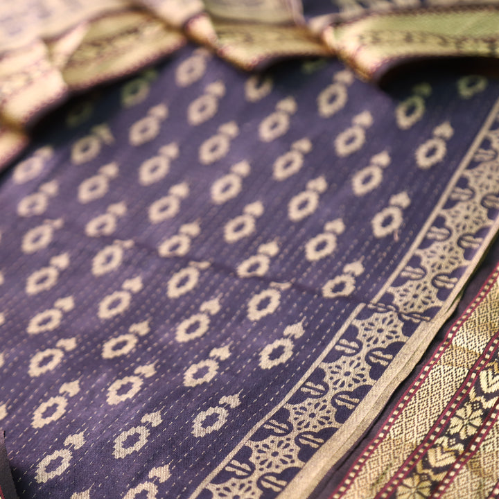 Kranti Ebony Black Digital Printed Mangalgiri Hem Work Cotton Set