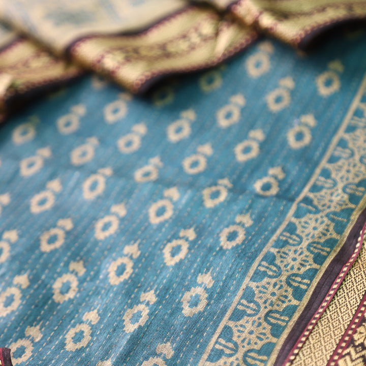 Kranti Sky Aqua Digital Printed Mangalgiri Hem Work Cotton Set