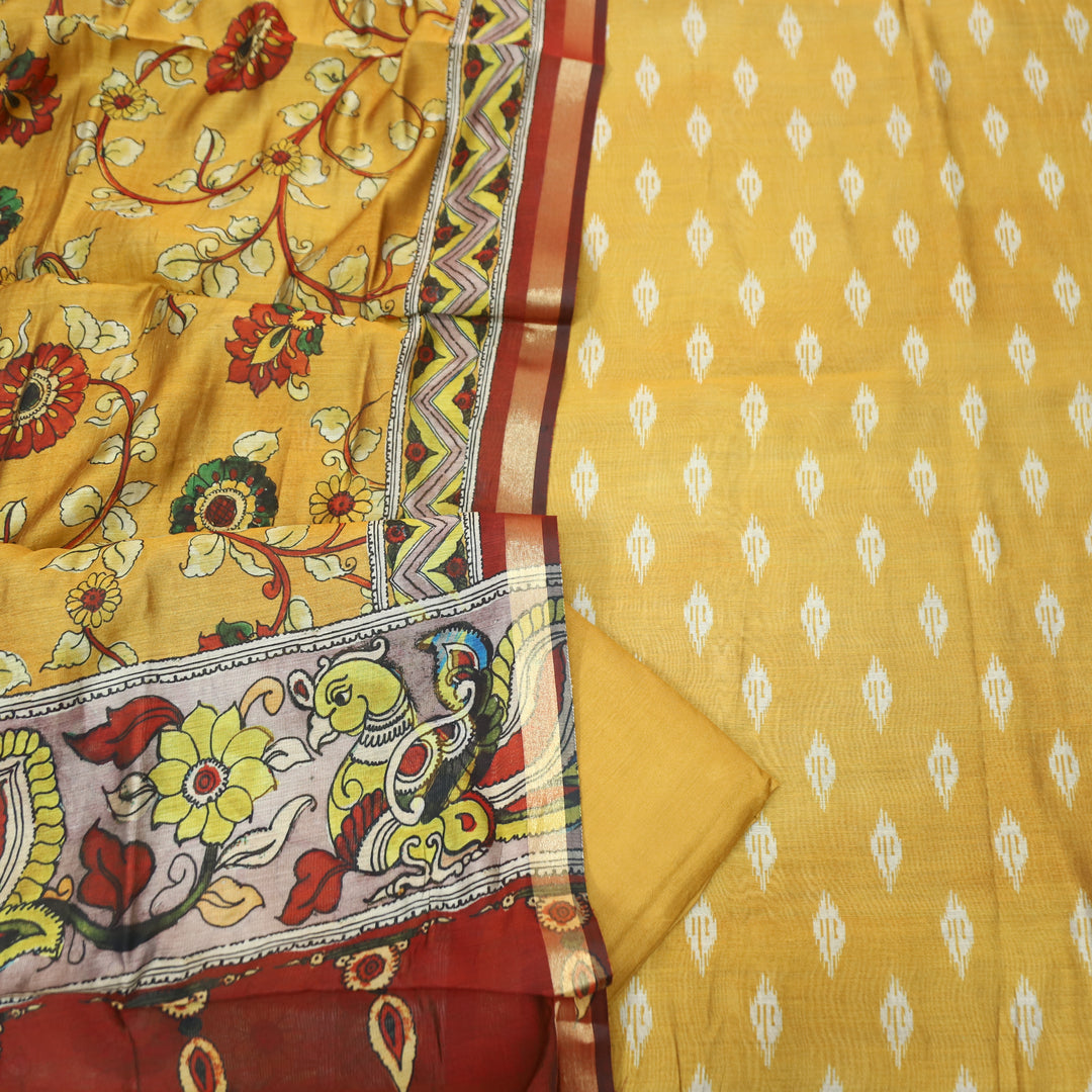 Rajjvi Peanut Yellow Digital Printed Muslin Suit Set