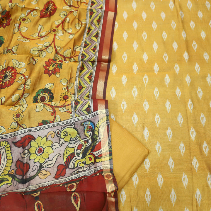 Rajjvi Peanut Yellow Digital Printed Muslin Suit Set