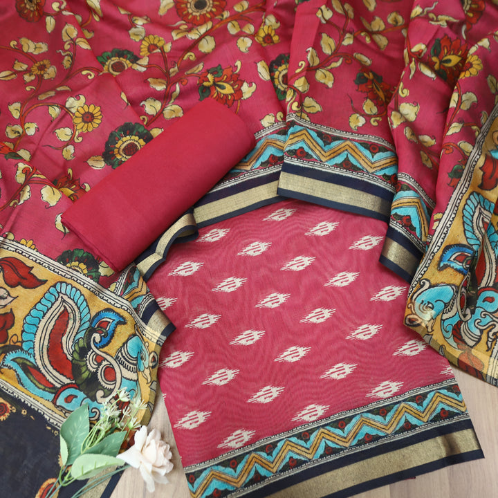 Rajjvi Rani Pink Digital Printed Muslin Suit Set