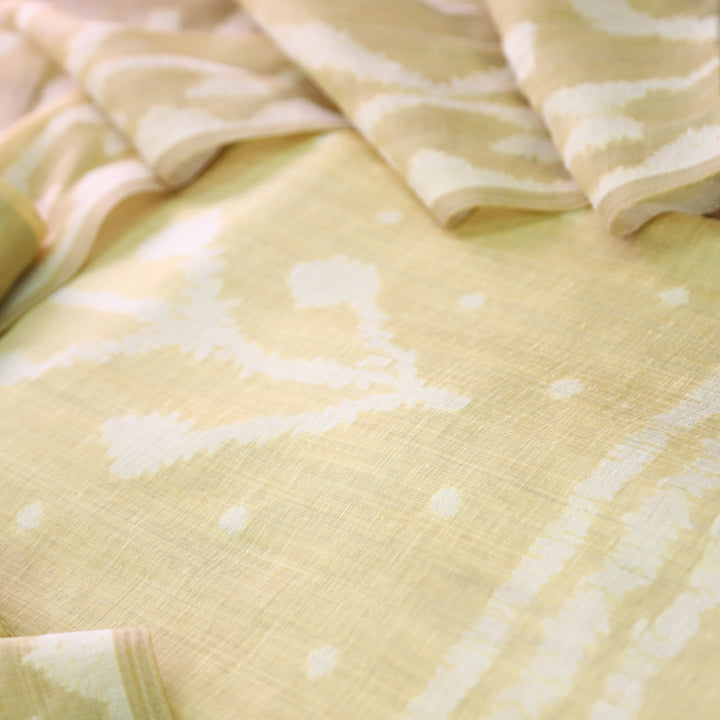 Aisha Beige All Over Authentic Jamdani Weaved Chanderi Suit Set