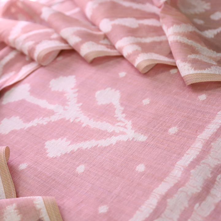 Aisha Blush Pink All Over Authentic Jamdani Weaved Chanderi Suit Set