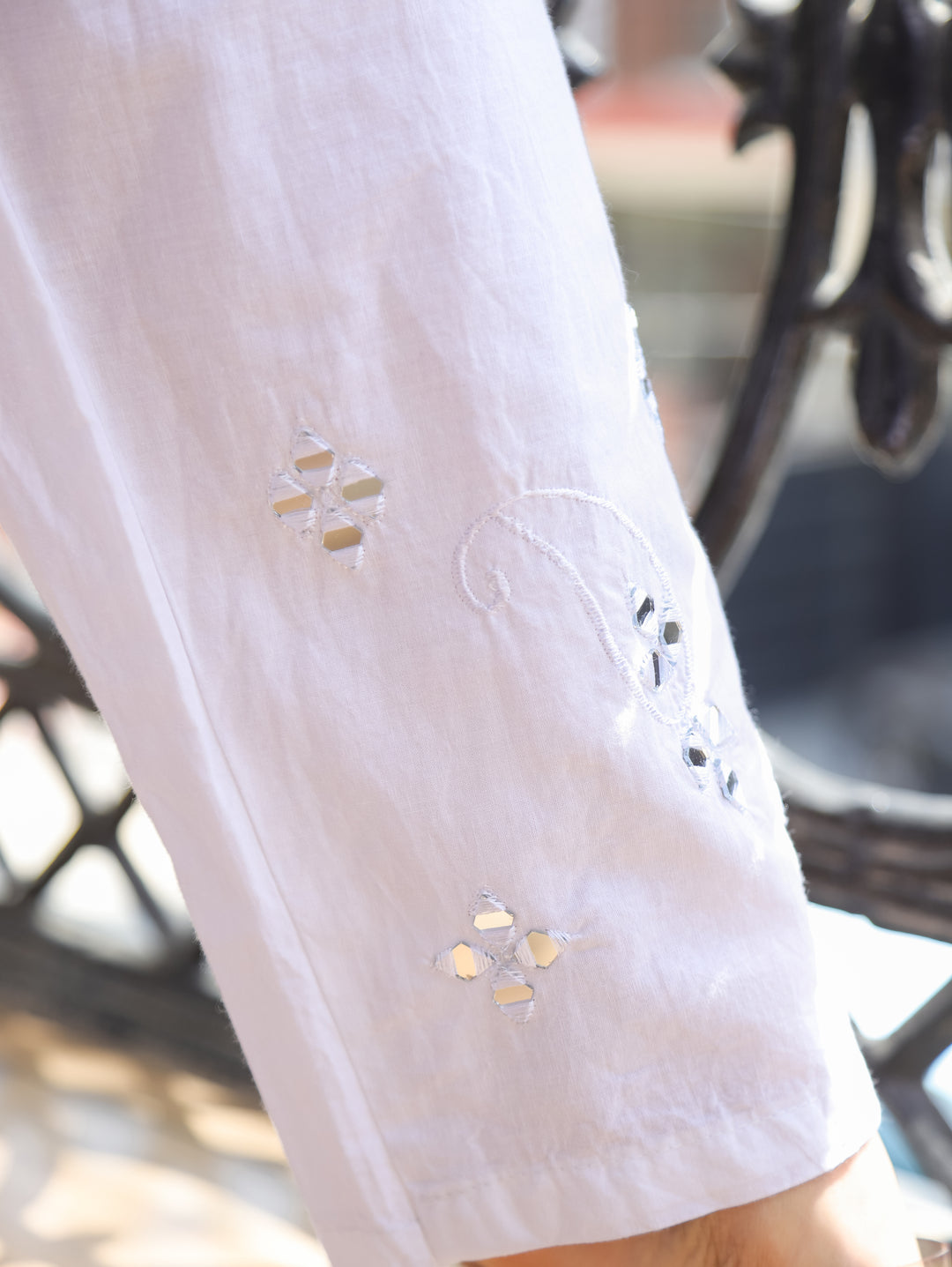 Kira Eggplant Purple Chikankari Cotton 3 Piece Set