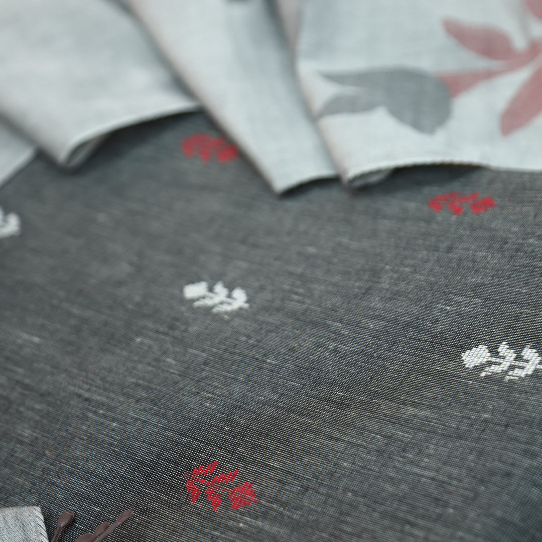 Vandana Faded Black Dual Tone Weaved South Cotton Set