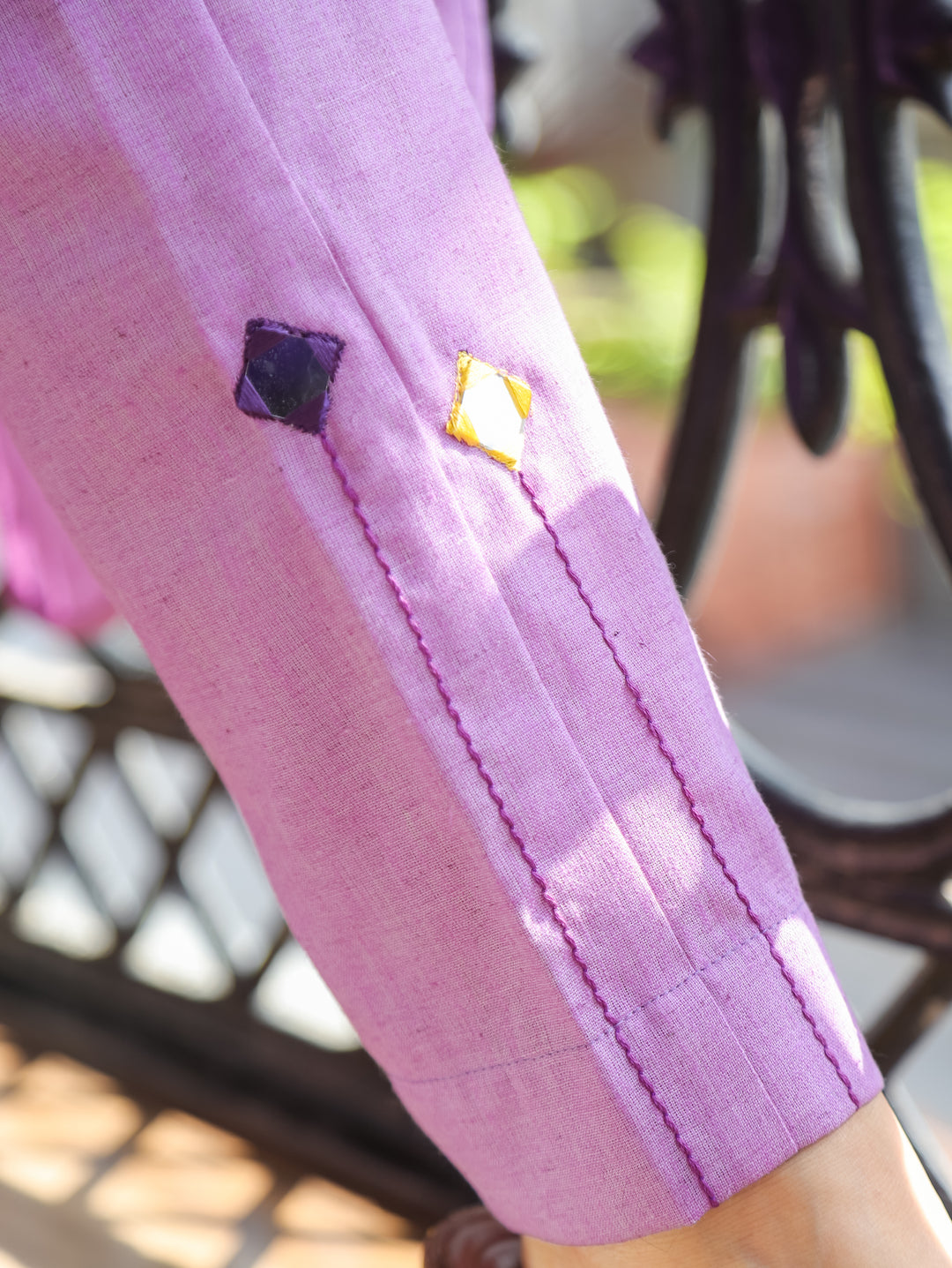 Jasmin Misty Lilac Embroidered Linen 2 Piece Set