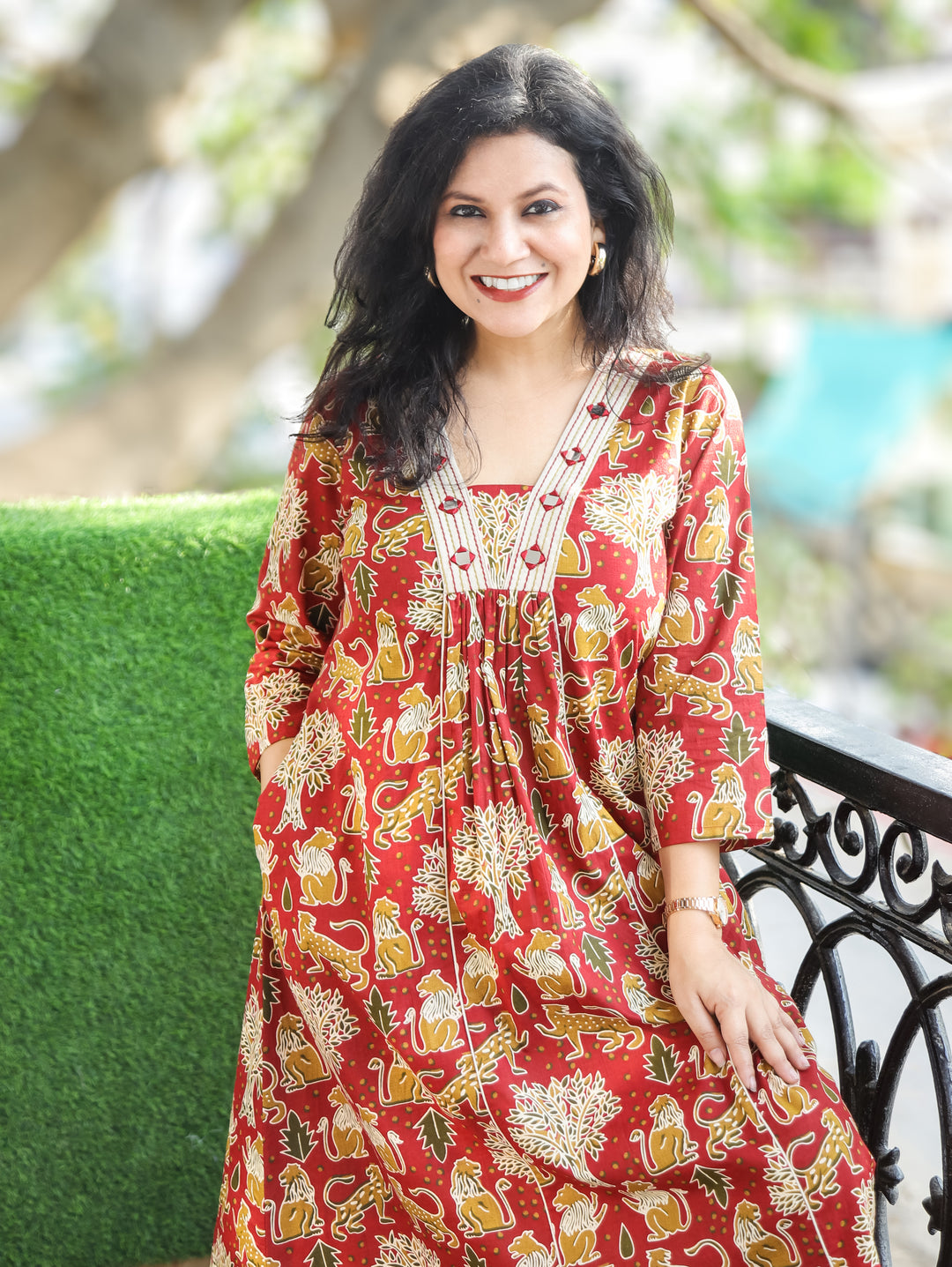 Vacay Series Cherry Red Cotton Co-ord set