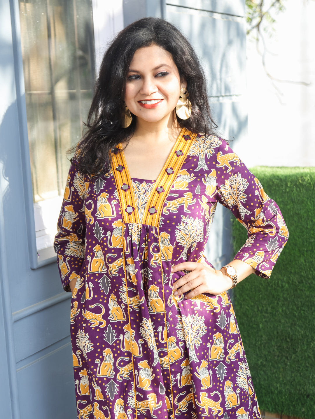 Vacay Series Eggplant Purple Cotton Co-ord set