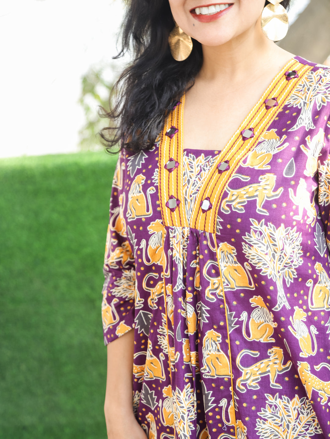 Vacay Series Eggplant Purple Cotton Co-ord set