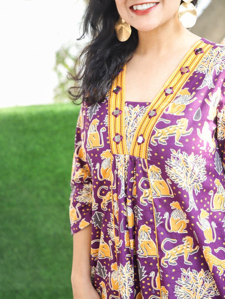 Vacay Series Eggplant Purple Cotton Co-ord set