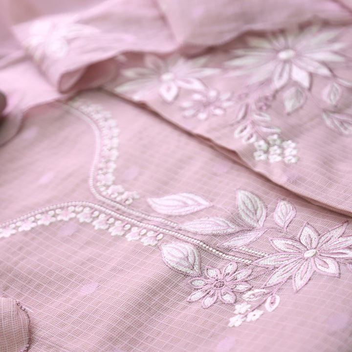 Udarri Soft Mauve Thread Embriodered Work Kota Doriya Suit Set