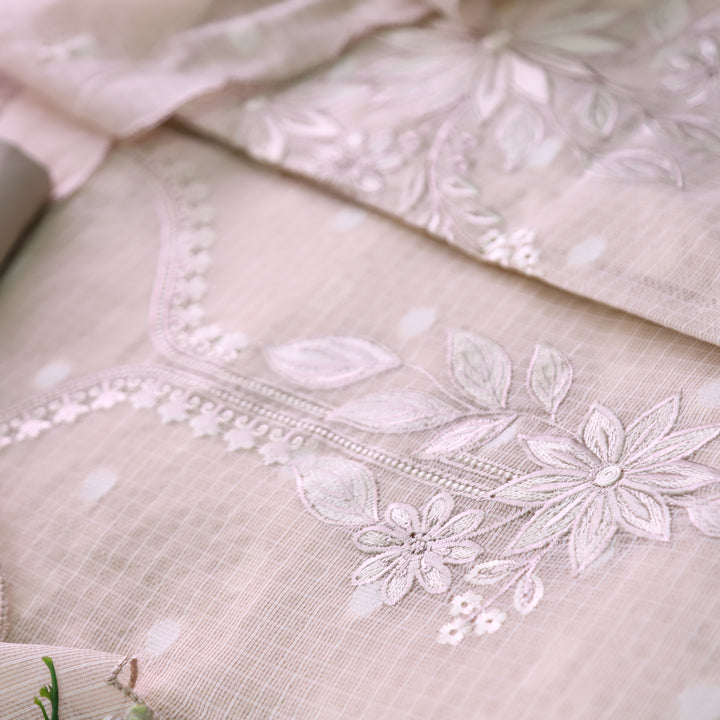 Udarri Sand Beige Thread Embriodered Work Kota Doriya Suit Set8