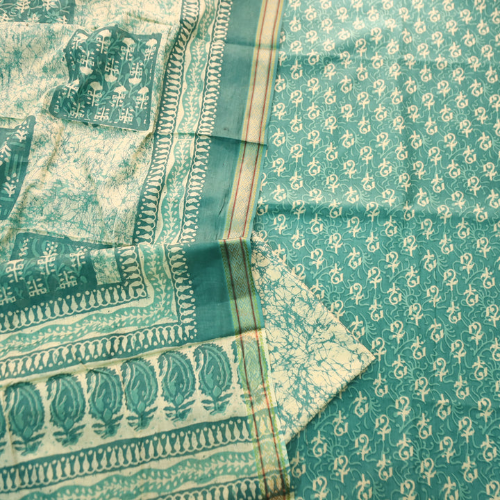 Anshima Sea Form Green All Over Digital Self Printed Cotton Suit Set