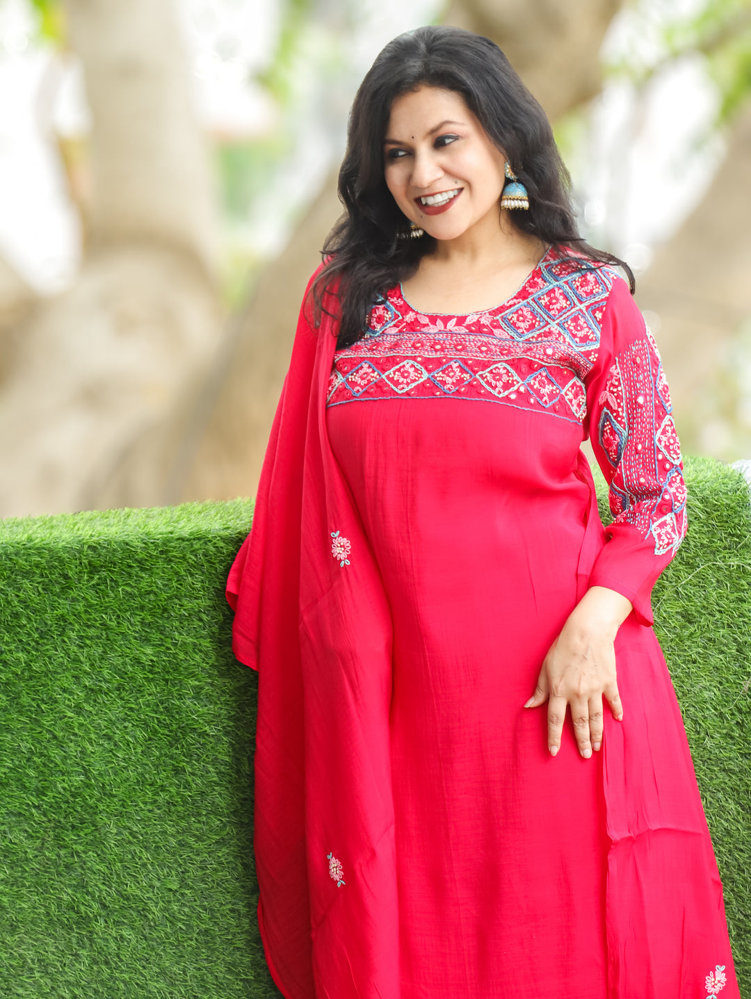 Bhanushi Gulabi Bengal Hand Embroidery 3 Piece Set