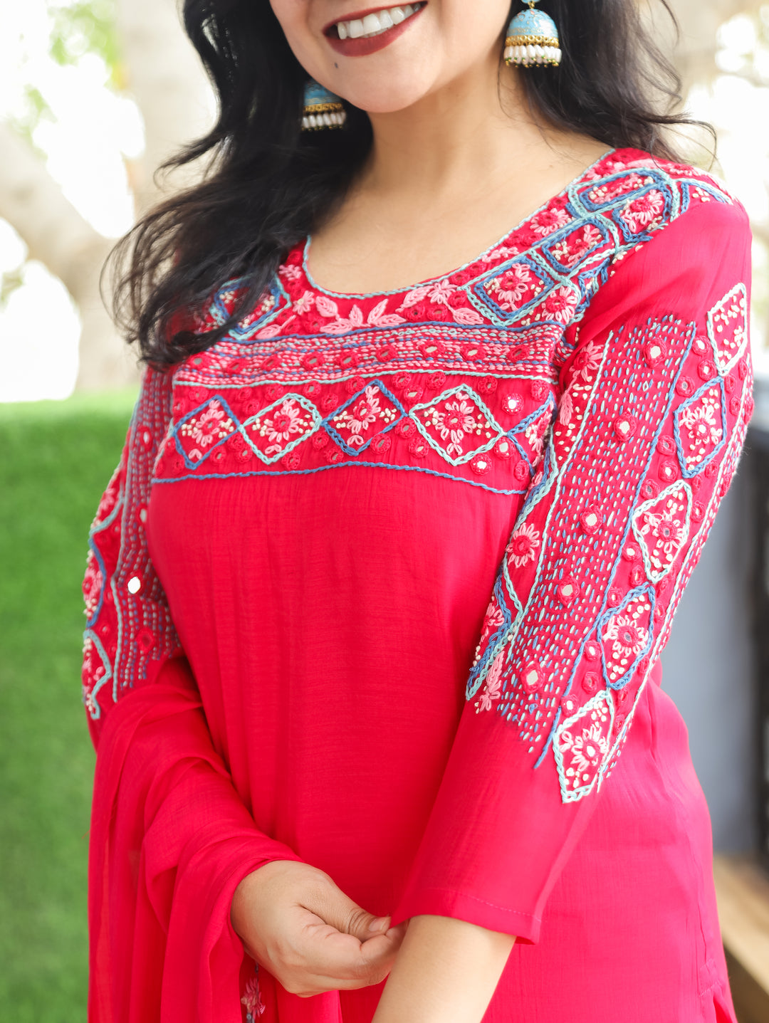 Bhanushi Gulabi Bengal Hand Embroidery 3 Piece Set