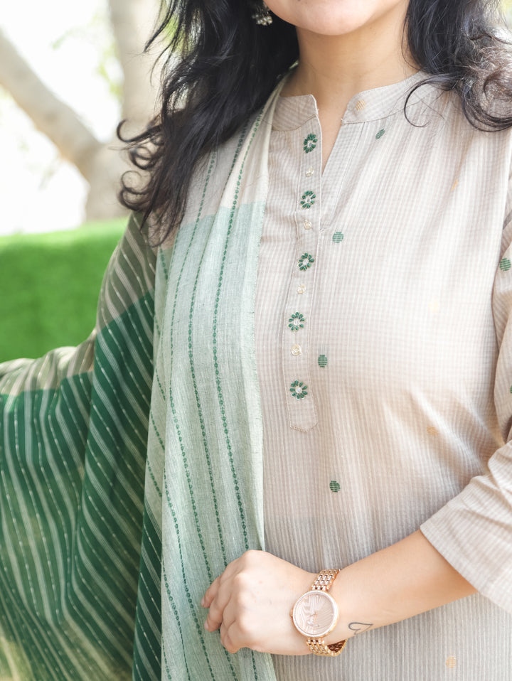 Emily Green Handloom Cotton 3 Piece Set
