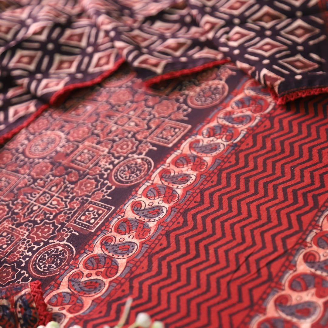 Rurvi Ebony Black Hand Block Printed Cotton Set