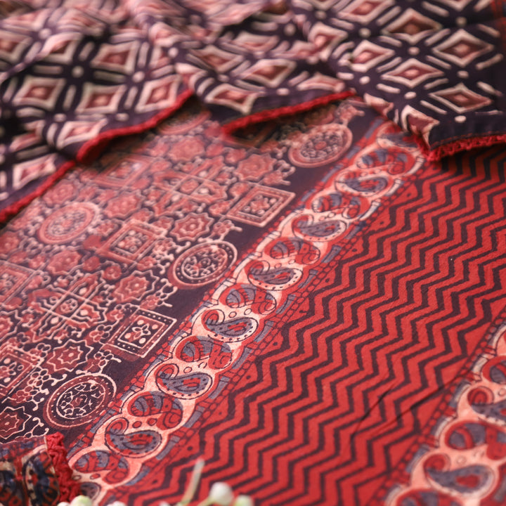 Rurvi Ebony Black Hand Block Printed Cotton Set