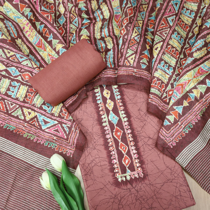Vaniya Mauve Blush Digital Printed Cotton Silk Suit Set