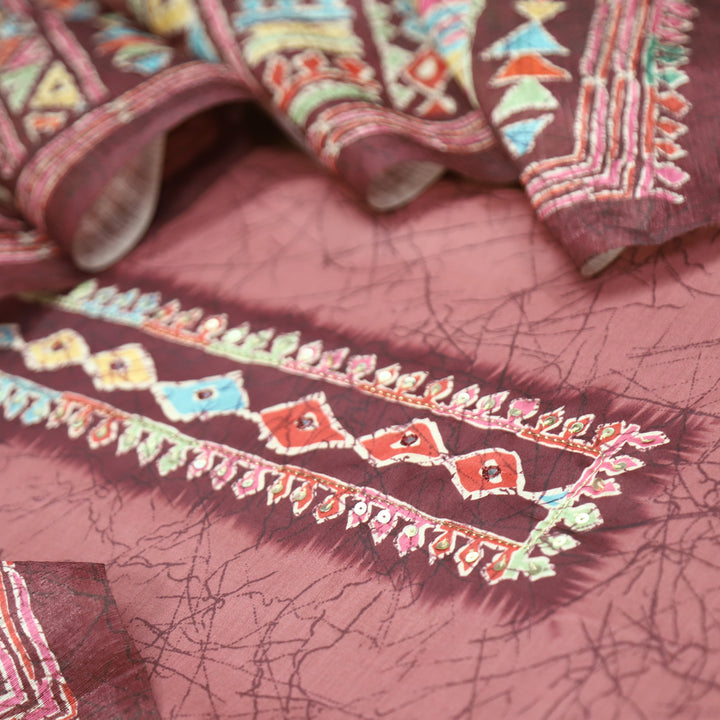 Vaniya Mauve Blush Digital Printed Cotton Silk Suit Set