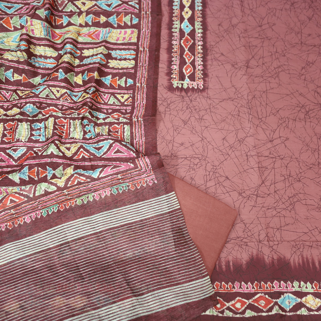 Vaniya Mauve Blush Digital Printed Cotton Silk Suit Set