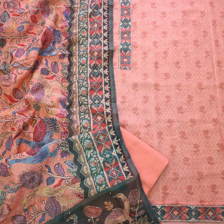 Kohinoor Peachy Pink Digital Pichwai Print Chanderi Suit Set