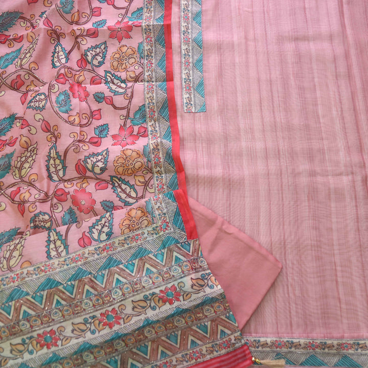 Kohinoor Baby Pink Digital Pichwai Print Neem Zari Work Chanderi Suit Set