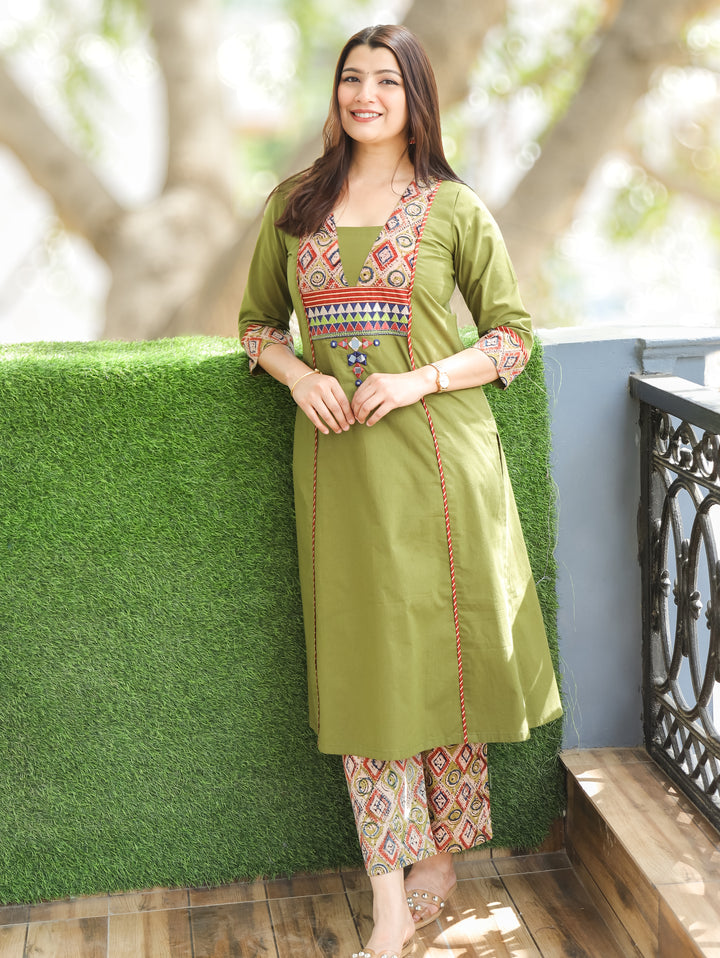 Jennie Green Kalamkari Cotton Kurti