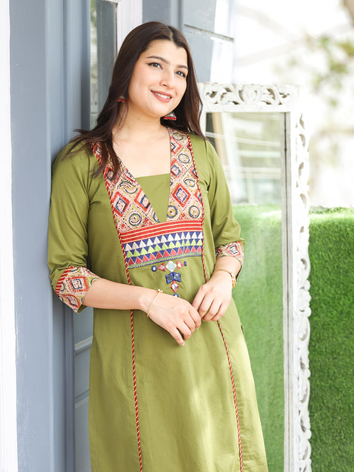 Jennie Green Kalamkari Cotton Kurti