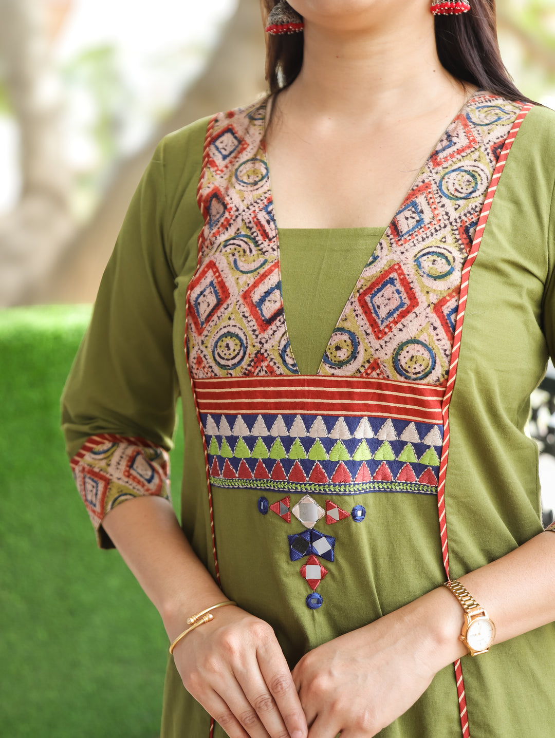 Jennie Green Kalamkari Cotton Kurti
