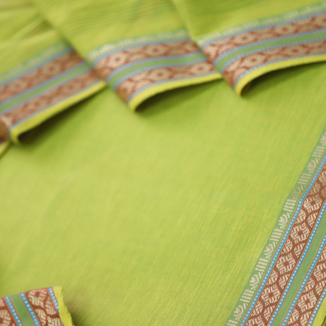 Sanskruti Mint Green Mangalgiri Hem in South Cotton Suit Set