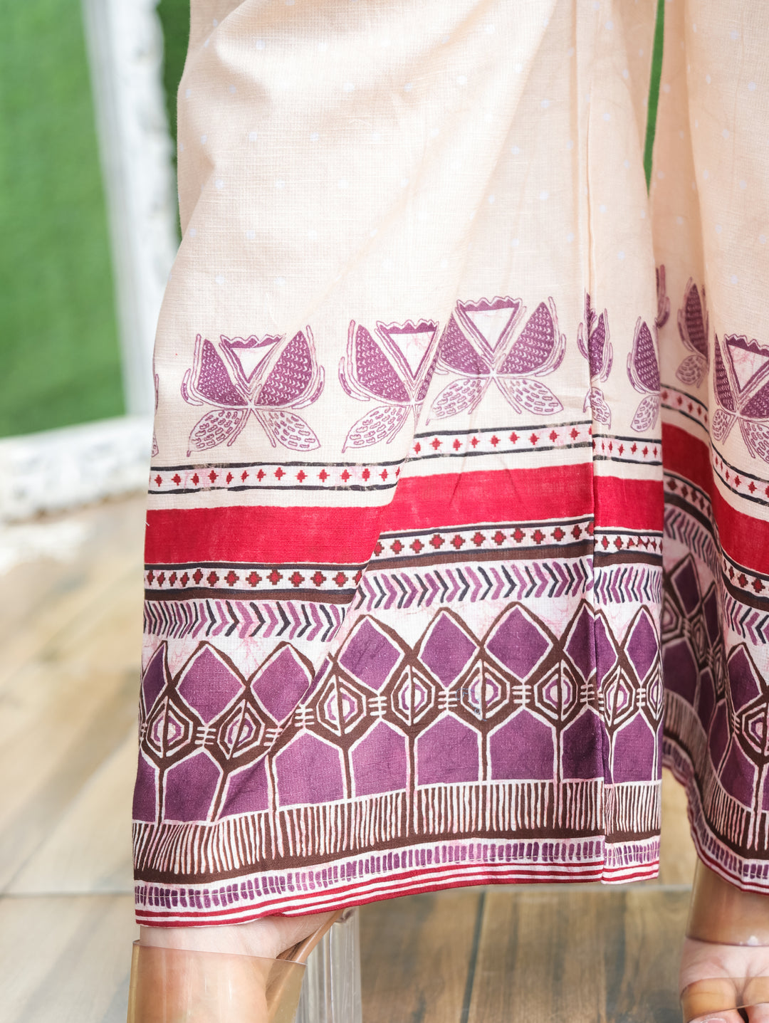 Ella Cream White Digital Printed Cotton Co-ord Set