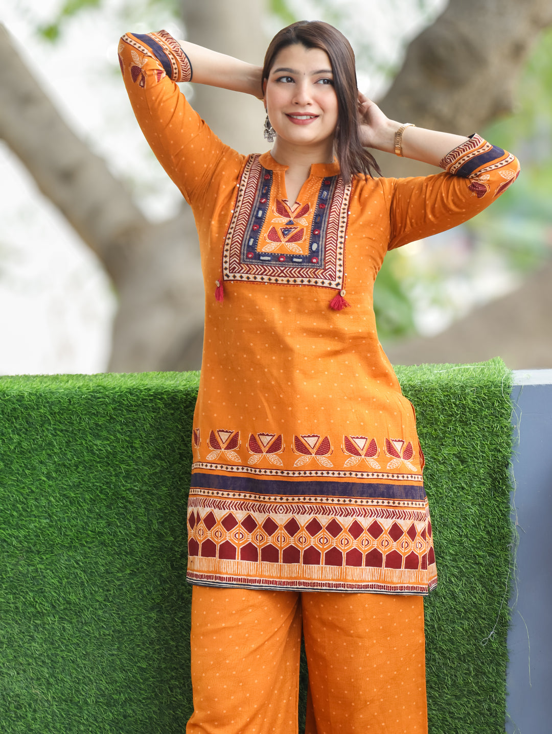 Ella Rust Orange Digital Printed Cotton Co-ord Set