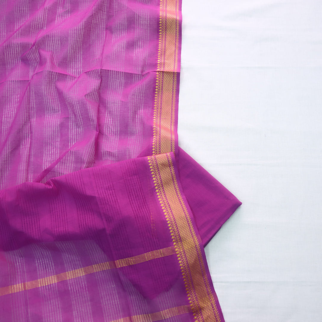 Sanskruti Pearl White Mangalgiri Hem in South Cotton Suit Set