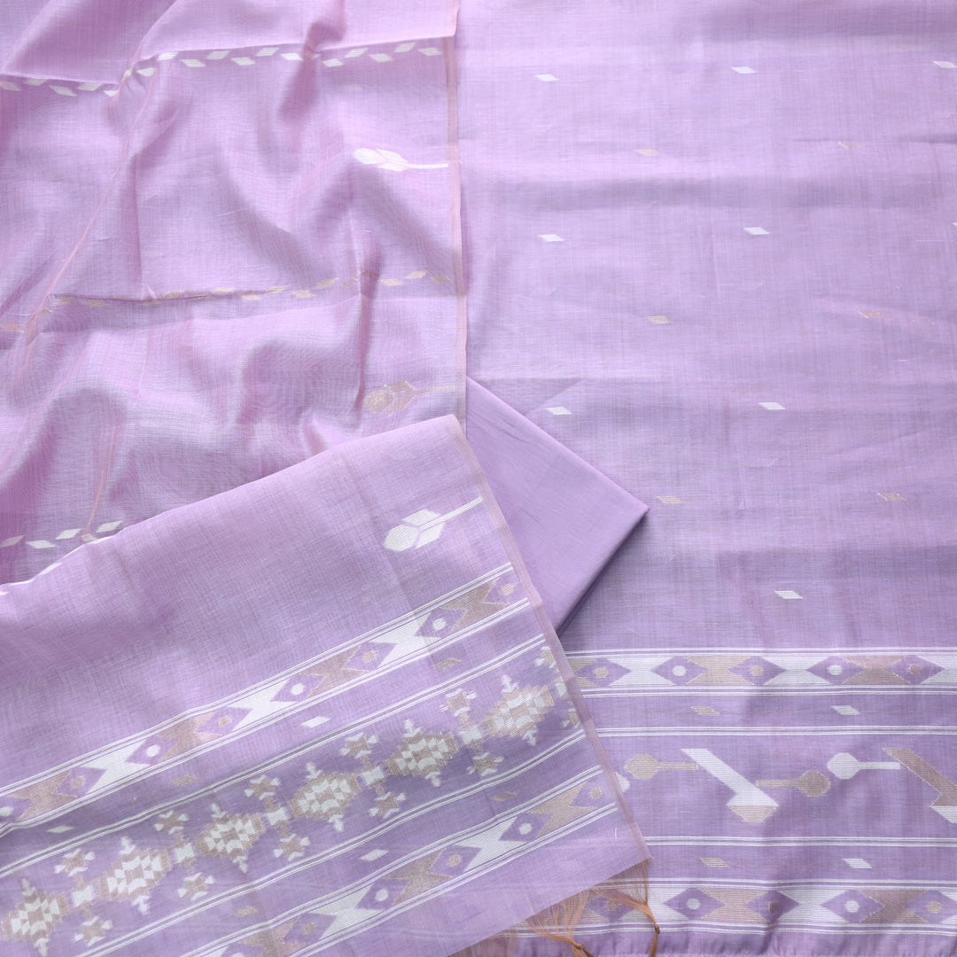 Jannat Light Lilac Authentic Jamdani Top and Jamdani Dupatta