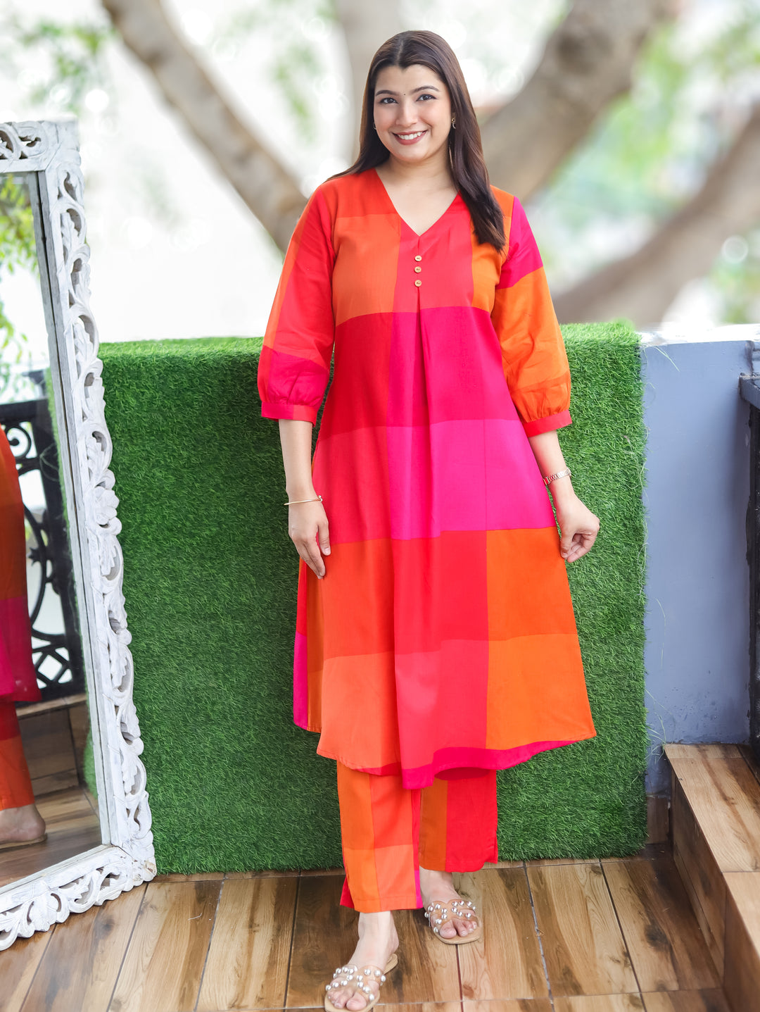 Ella Rani Pink Cotton Co-ord Set
